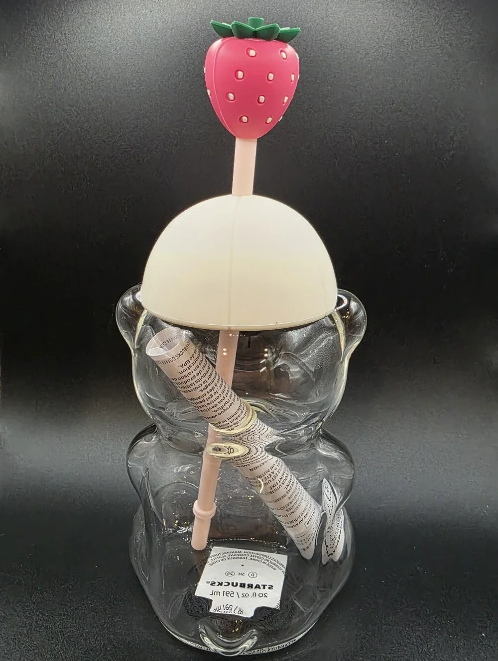 2026 Starbucks Bearista Pink Drink Bear Cup Strawberry Hat